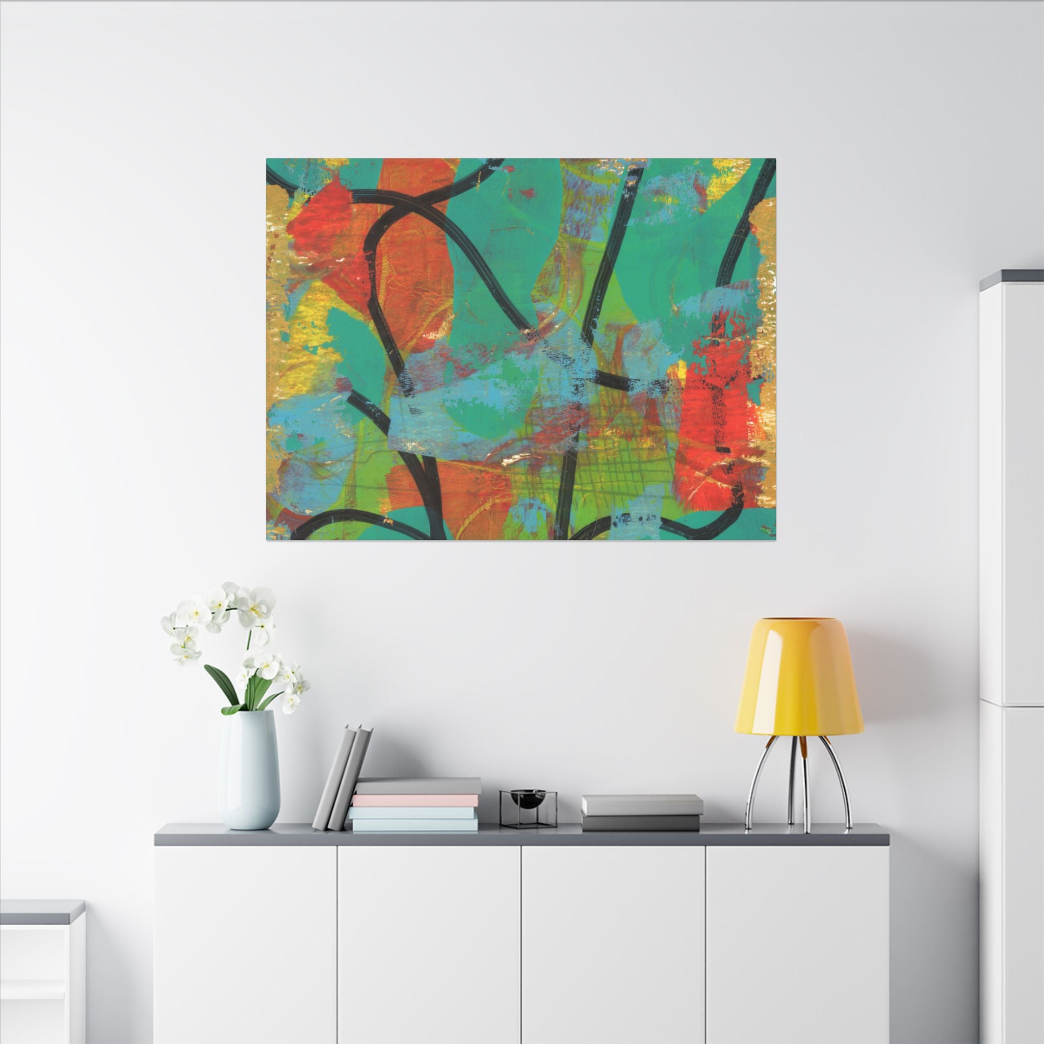 Abstract Tropical Color Splash Canvas