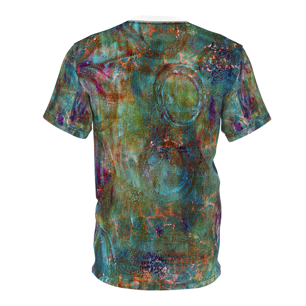 Mixed Circles Abstract All-Over Print Tee — Artistic Grunge Pattern