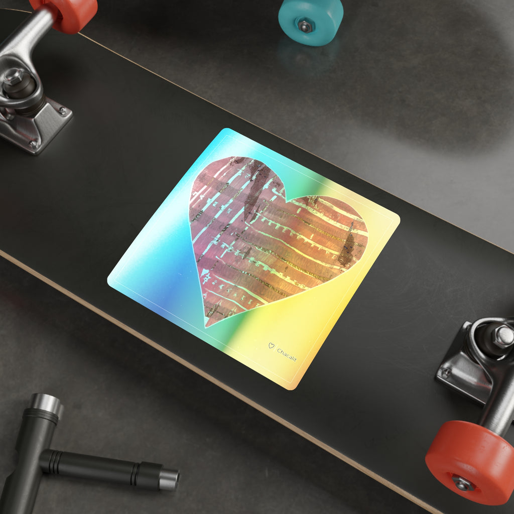 Holographic Die-Cut Heart Stickers | Colorful, Eye-Catching Designs for Love and Fun