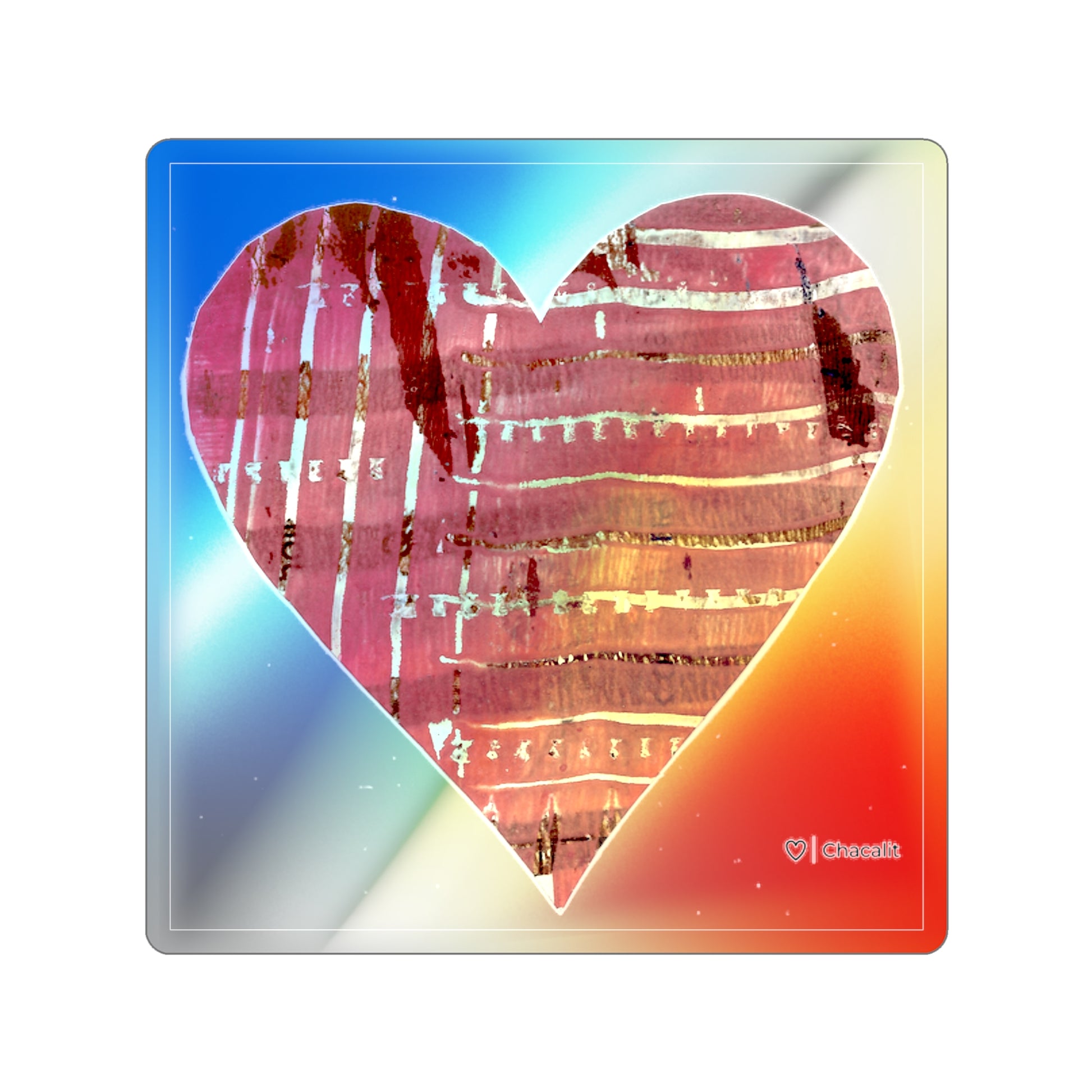 Holographic Die-Cut Heart Stickers | Colorful, Eye-Catching Designs for Love and Fun