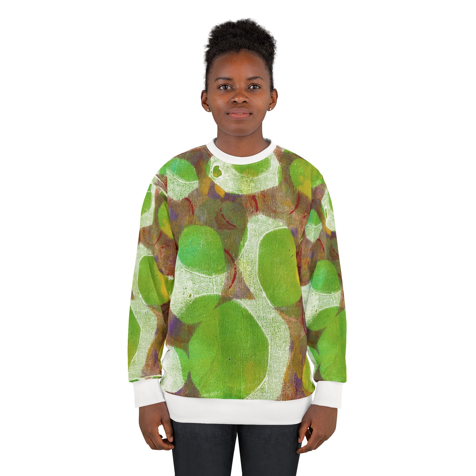 Encircling Trees Green Abstract Sweatshirt