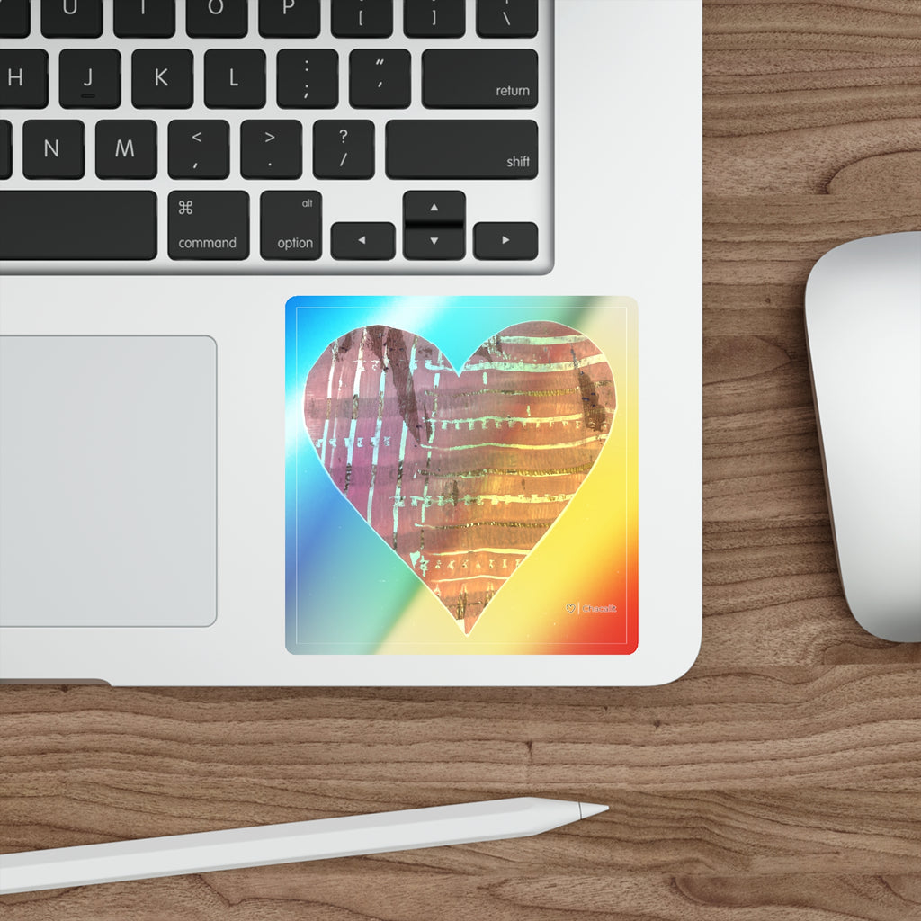 Holographic Die-Cut Heart Stickers | Colorful, Eye-Catching Designs for Love and Fun