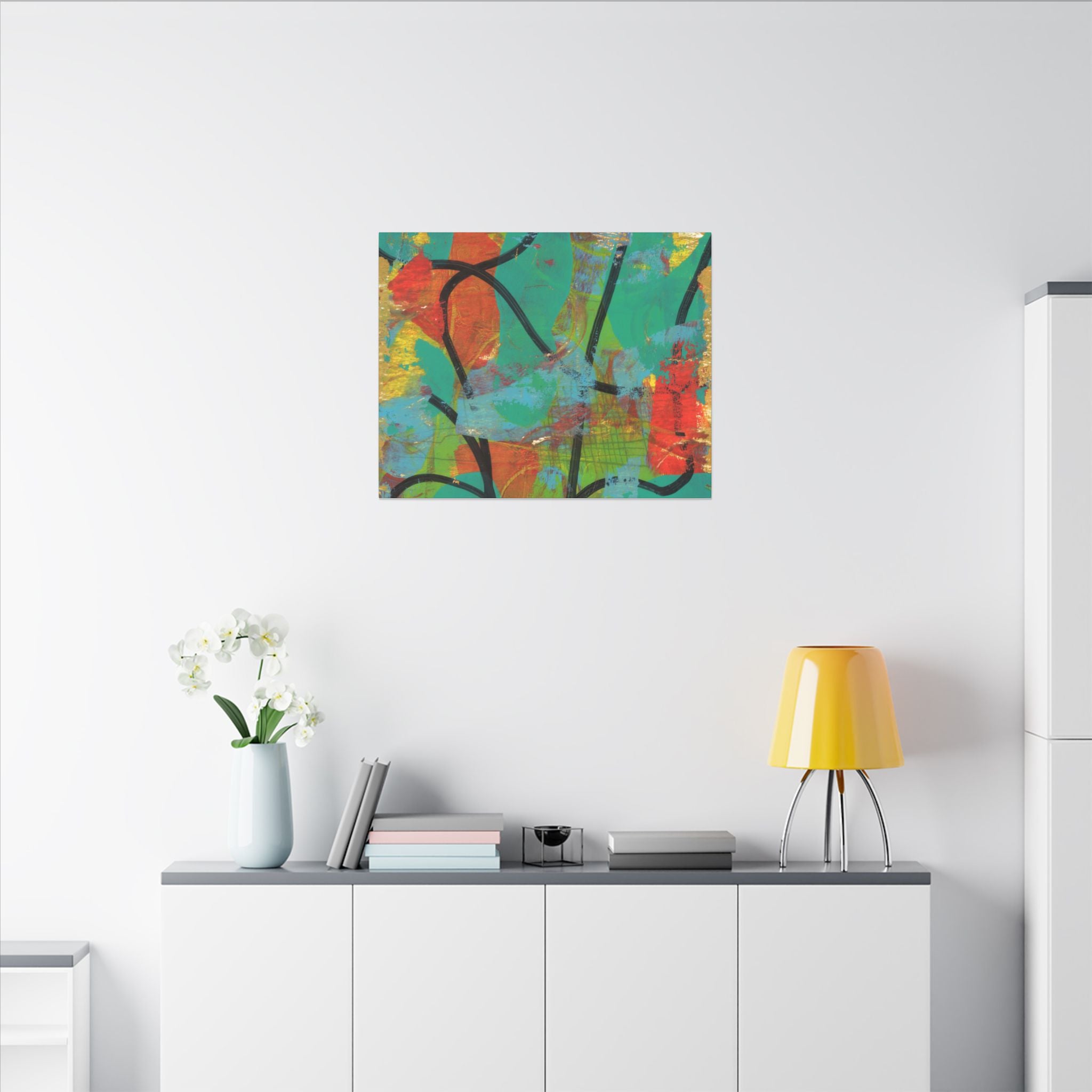 Abstract Tropical Color Splash Canvas