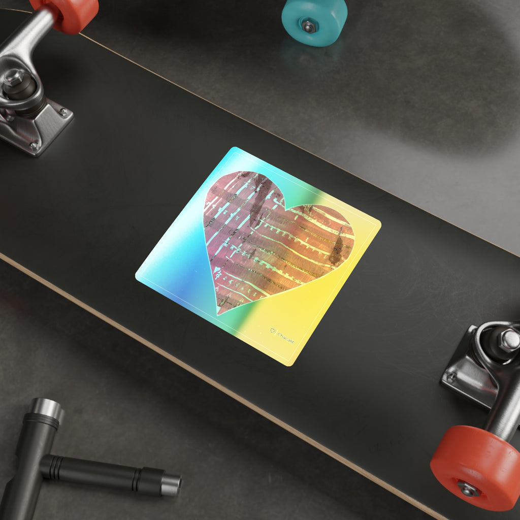 Holographic Die-Cut Heart Stickers | Colorful, Eye-Catching Designs for Love and Fun