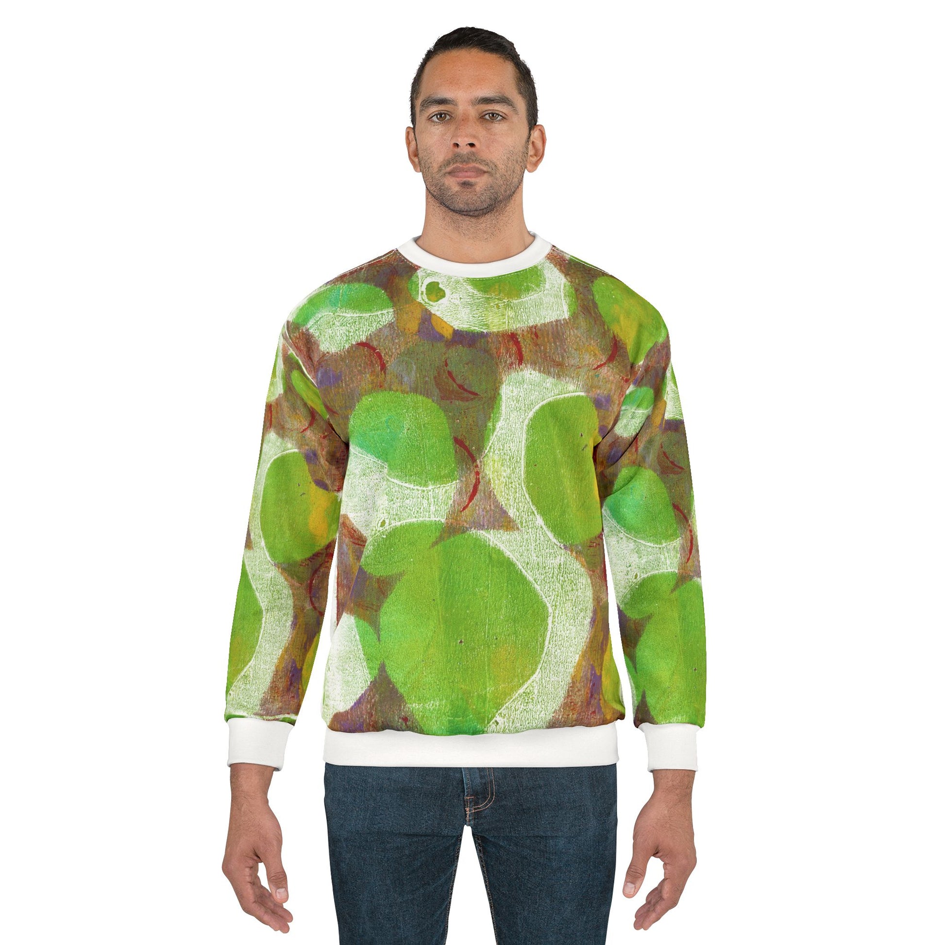 Encircling Trees Green Abstract Sweatshirt