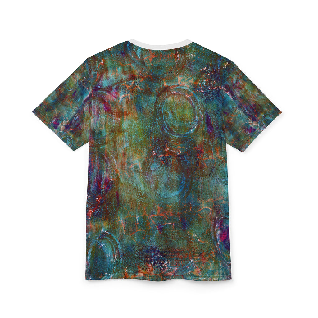 Mixed Circles Abstract All-Over Print Tee — Artistic Grunge Pattern