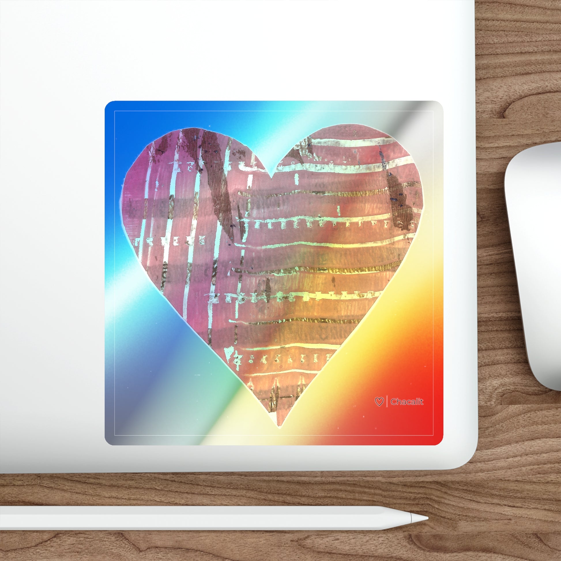 Holographic Die-Cut Heart Stickers | Colorful, Eye-Catching Designs for Love and Fun
