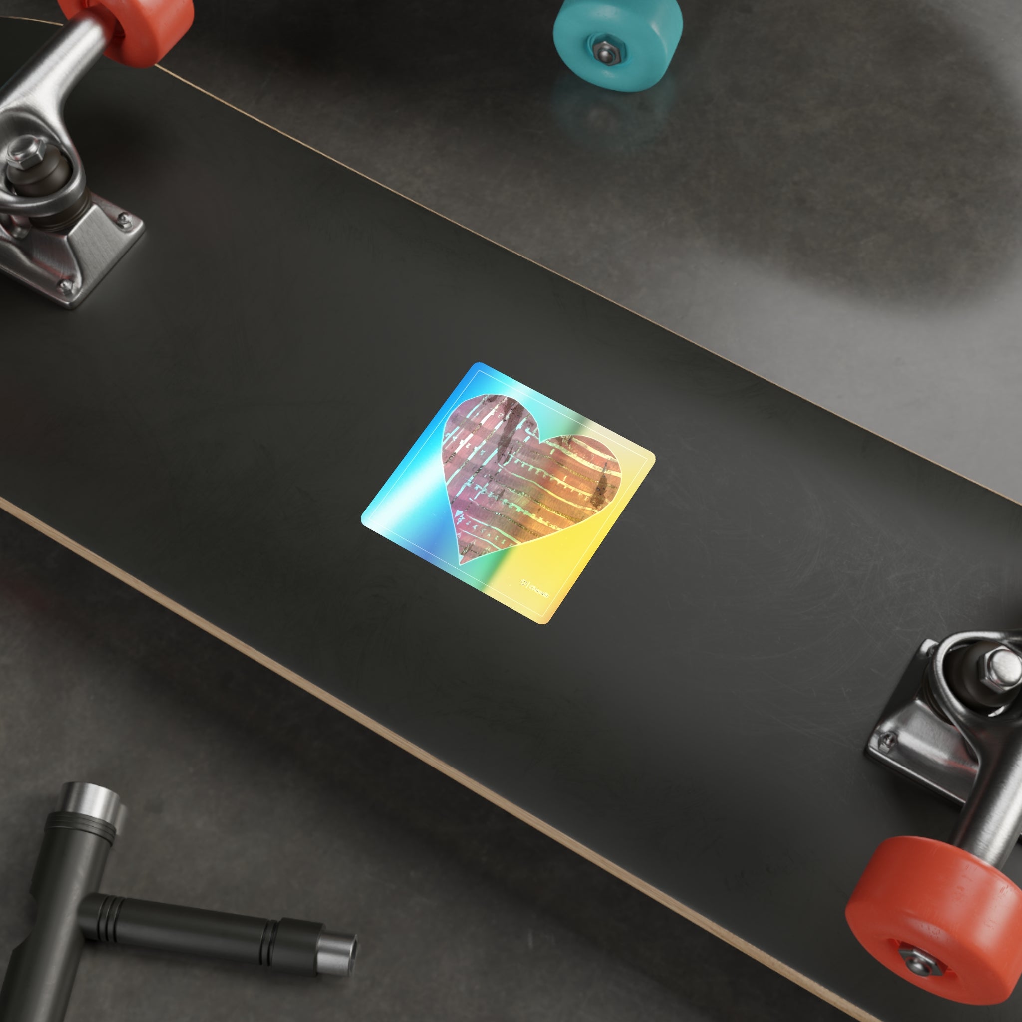 Holographic Die-Cut Heart Stickers | Colorful, Eye-Catching Designs for Love and Fun