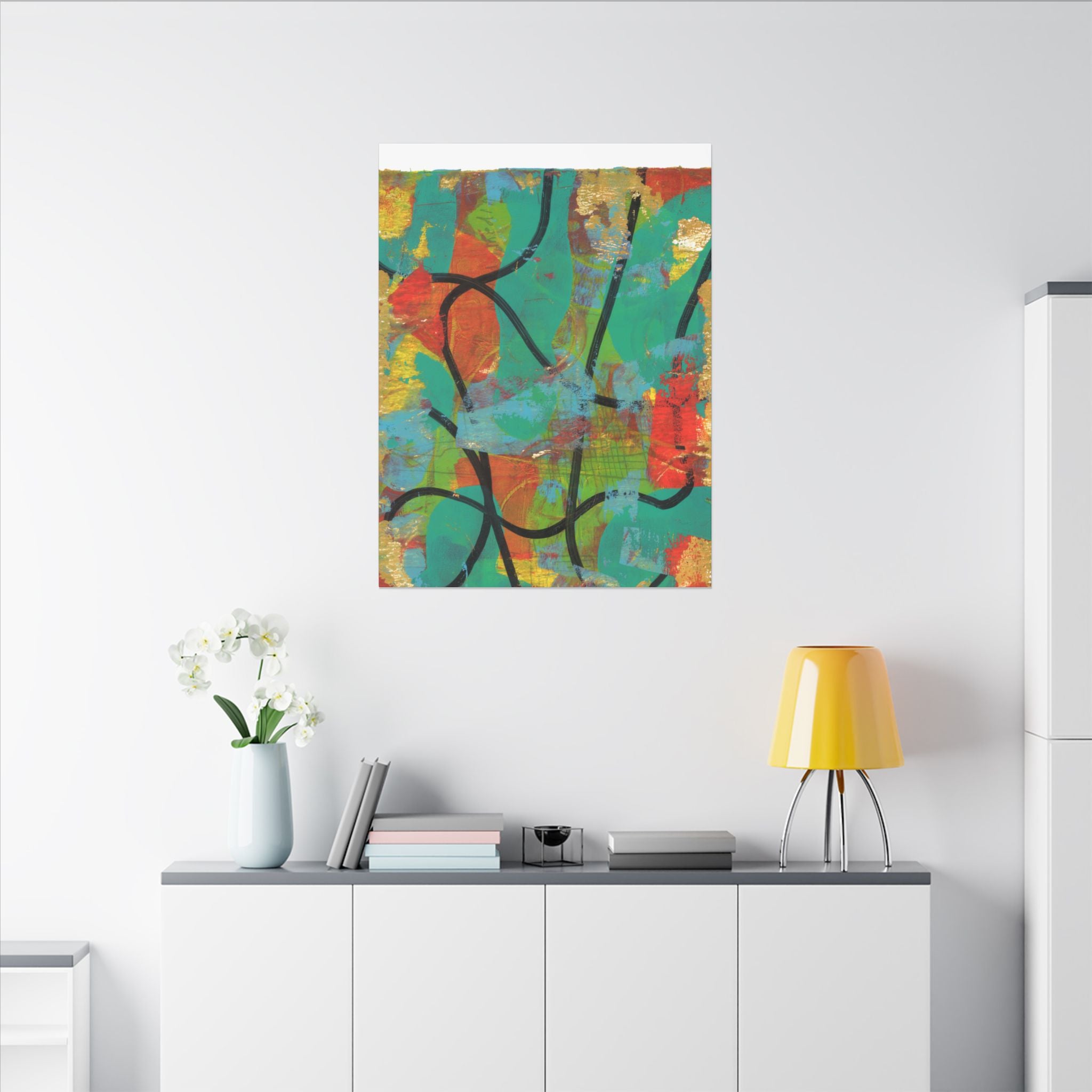 Abstract Tropical Color Splash Canvas