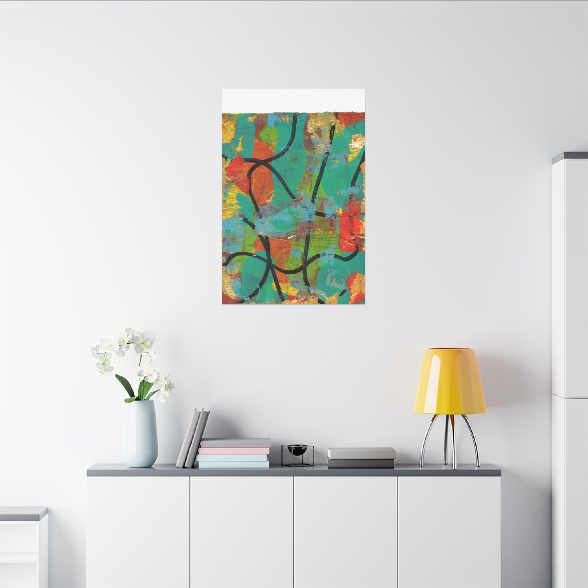 Abstract Tropical Color Splash Canvas