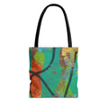 Abstract Colorful Art Tote Bag — Vibrant Green & Orange All-Over-Print
