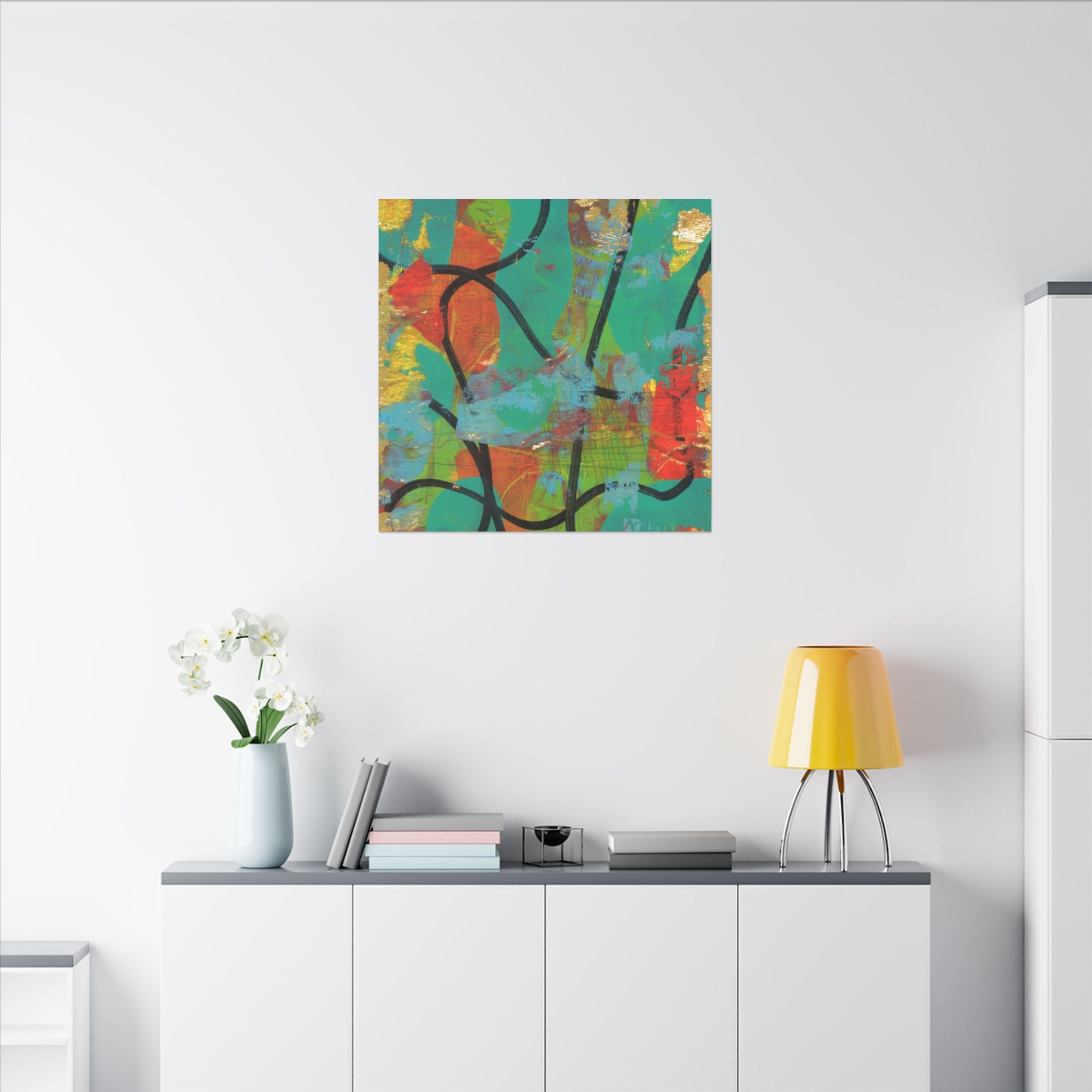 Abstract Tropical Color Splash Canvas