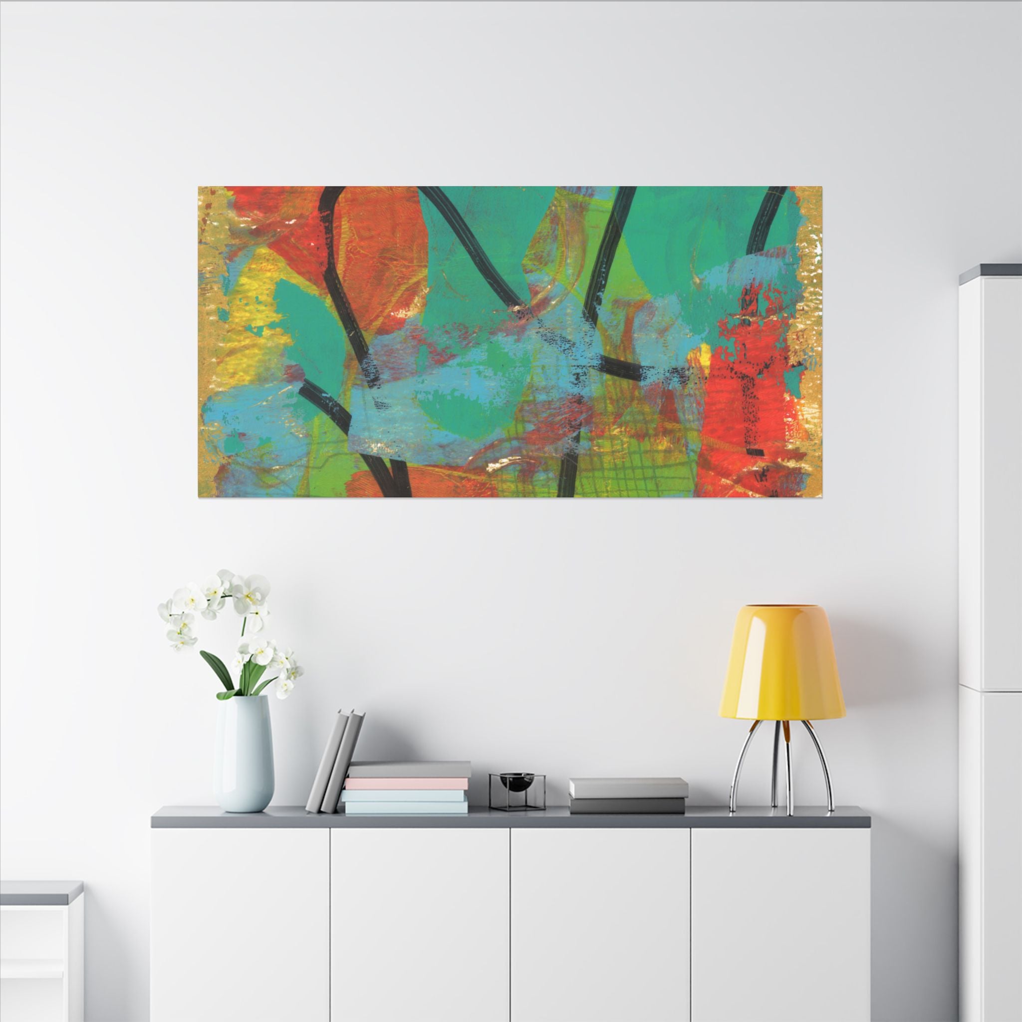 Abstract Tropical Color Splash Canvas
