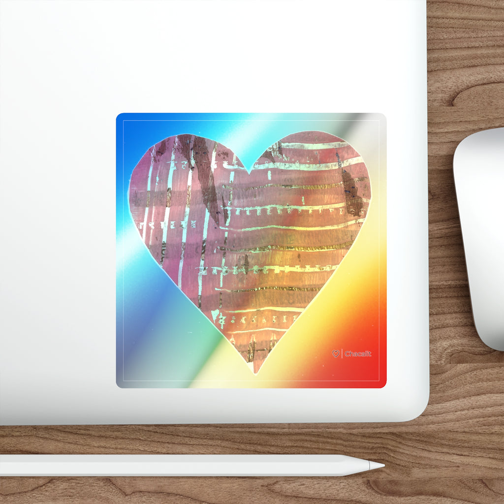 Holographic Die-Cut Heart Stickers | Colorful, Eye-Catching Designs for Love and Fun